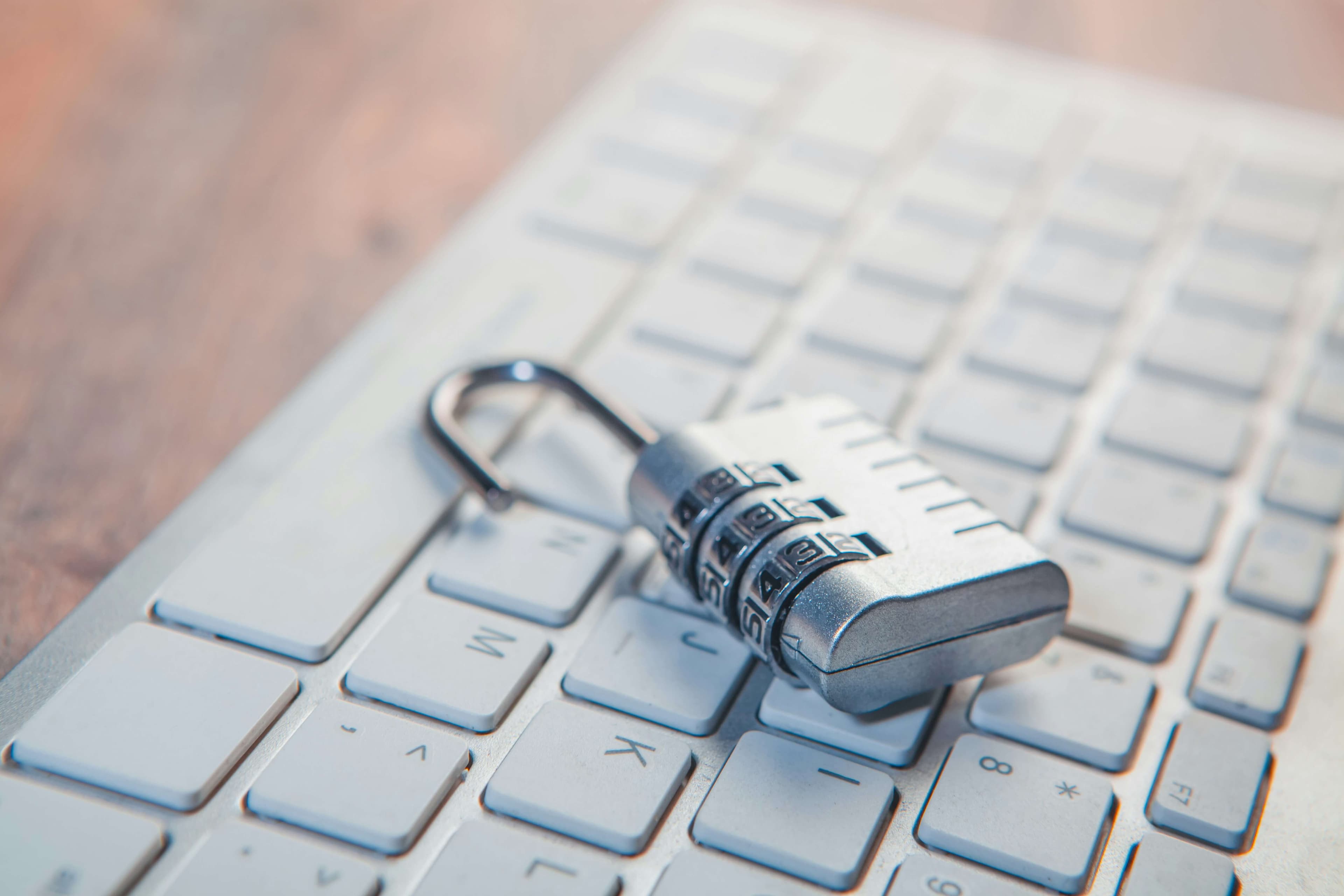 Photo of a lock and keyboard